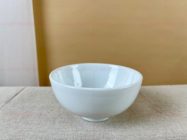 Bát ăn cơm trung kiên sứ trắng
